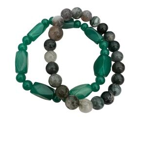 Black And Green Bracelet beaded bracelet, Elastic Bracelet For Unisex